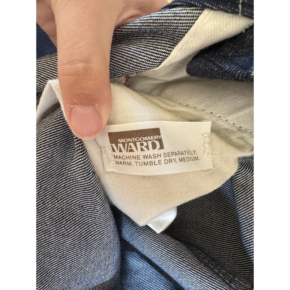 VTG Montgomery Ward Bib Overalls Sanforized Denim Mens 42x32 Union Made In USA - Picture 6 of 10